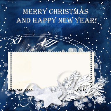 Mavi Noel kar renkli pul-çerçeveli