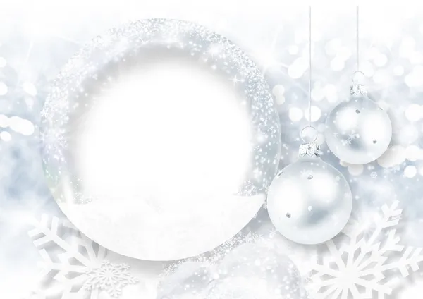 Sfondo di Natale con gelo photo-frame — Foto Stock