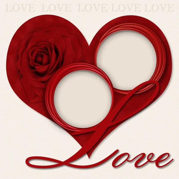 Happy Valentines Day. Photo-frame with heart — Stock Photo, Image