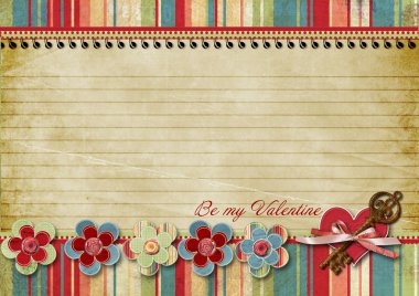 Retro Sevgililer günü kartı