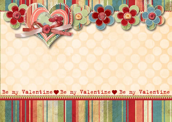 Szüreti Valentin-napi üdvözlőkártya — Stock Fotó