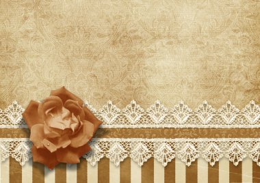 dantel ve rose ile Gorgeous vintage arka plan