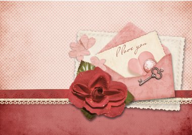 güzel aşk kartı. Sevgililer günü için Retro kartpostal