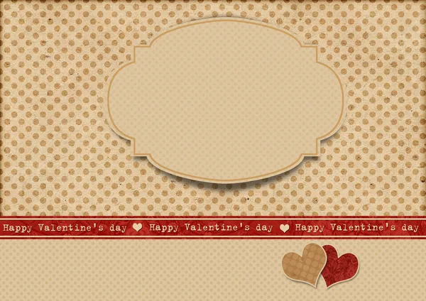 Vintage polka dot achtergrond met label. Happy Valentine's day — Stockfoto