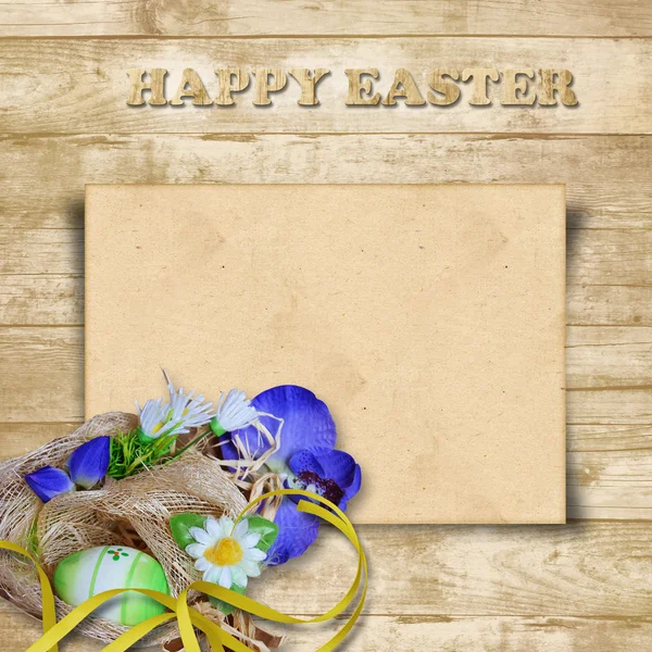 Hermosa tarjeta de felicitación con Pascua — Foto de Stock