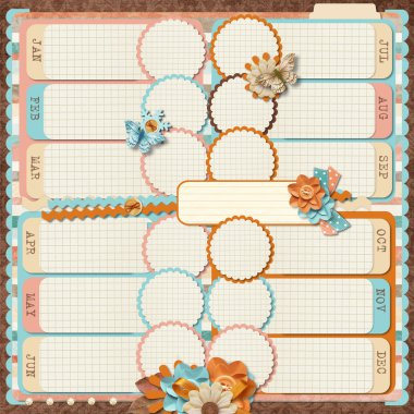 Scrapbooking şablonları.