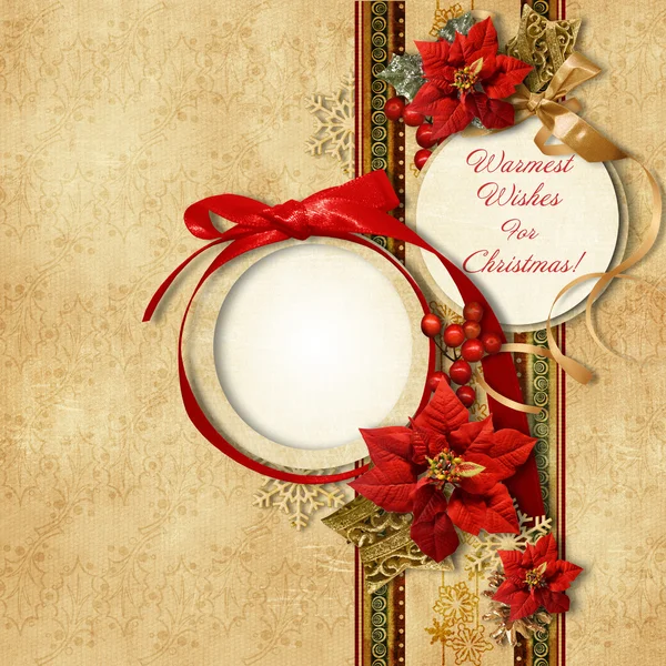 メリー クリスマス ビンテージ カード — ストック写真