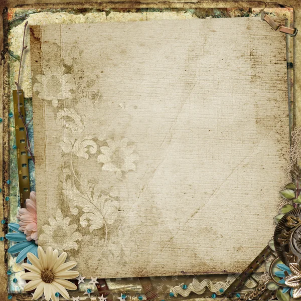 Vintage Hintergrund mit Blumen — Stockfoto