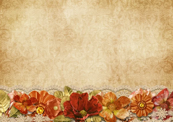 Vintage beautiful background with luxurious flowers — Stock Photo, Image