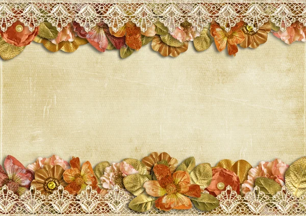 Background with floral border — Stock Photo, Image