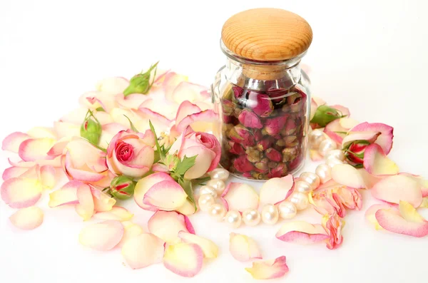 Róże i perły — Zdjęcie stockowe