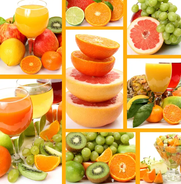 Fresh fruit and juice — Stock Photo, Image