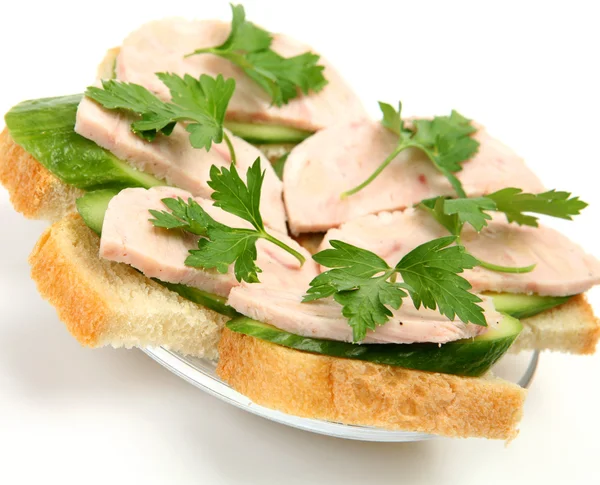 Sandwich with a ham — Stock Photo, Image