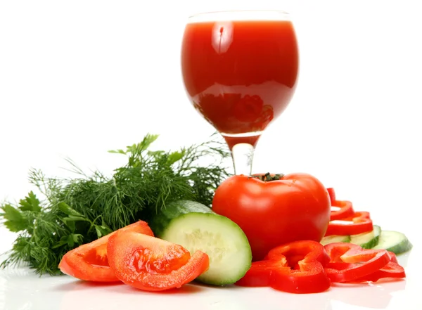 Fresh vegetables and juice — Stock Photo, Image