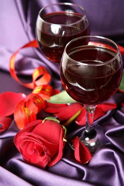 Wine and flower Royalty Free Stock Images