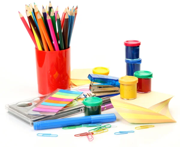 Tintas a cores e lápis — Fotografia de Stock