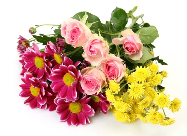 Beyaz arkaplanda çiçekler