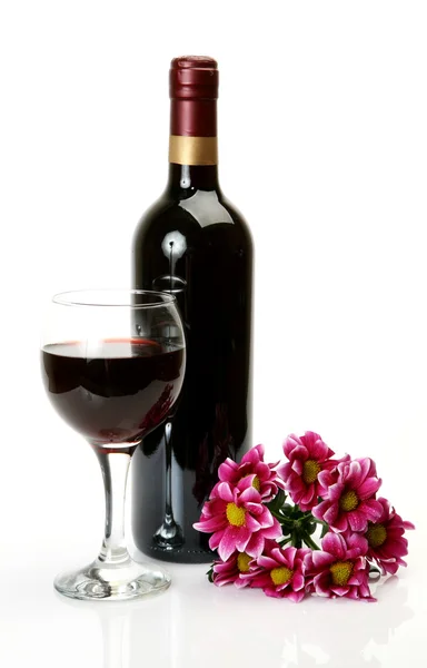 Vin et fleurs — Photo