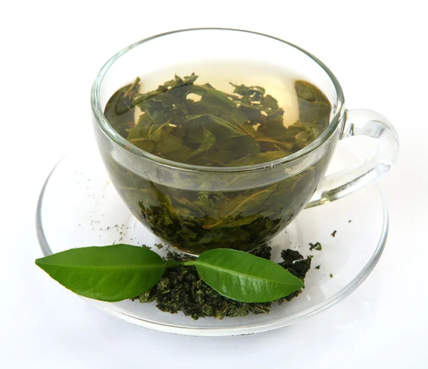 Té y hoja verde — Foto de Stock