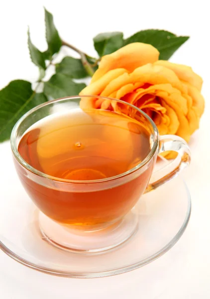 Tea and rose — Stock Photo, Image