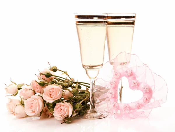 Wijn en rozen — Stockfoto