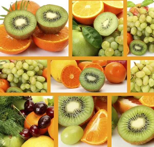 熟した果実からコラージュします。 — ストック写真