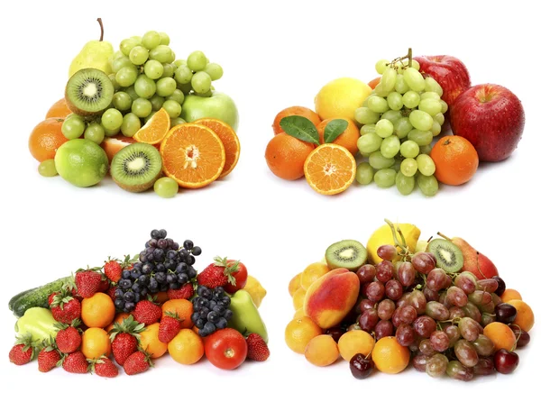 Collage van rijp fruit en bessen — Stockfoto