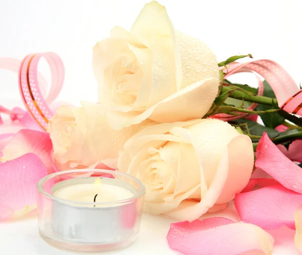 Rose and candles — Stock Photo, Image