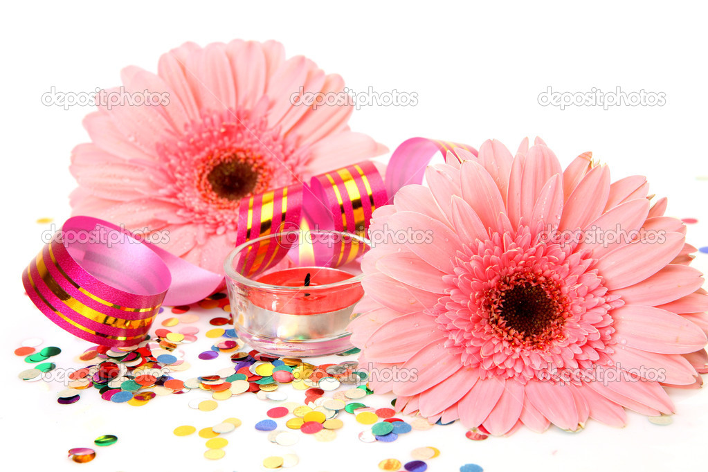 Flowers and candles Stock Photo by ©Elena777 17824427