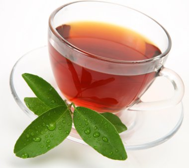 çay ve yeşil yaprak