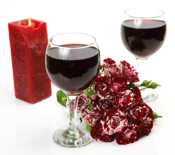 Wein und Rosen — Stockfoto