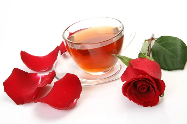 Τσάι και τριαντάφυλλα — Φωτογραφία Αρχείου