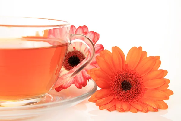 Té y flores — Foto de Stock