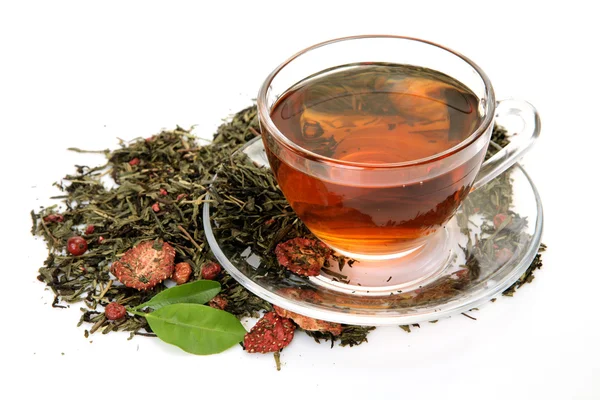 Mug with tea on a white background — Stock Photo, Image