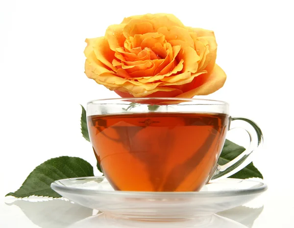 Tea and flower — Stock Photo, Image