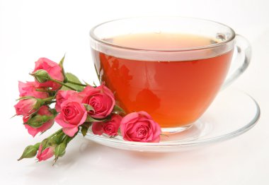 çay ve pembe güller