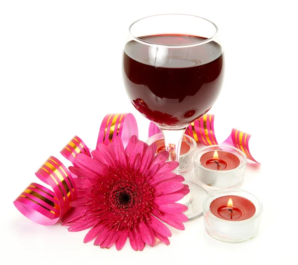 Víno a květina — Stock fotografie