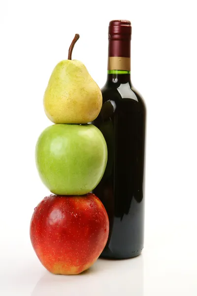 Érett gyümölcs és bor — Stock Fotó