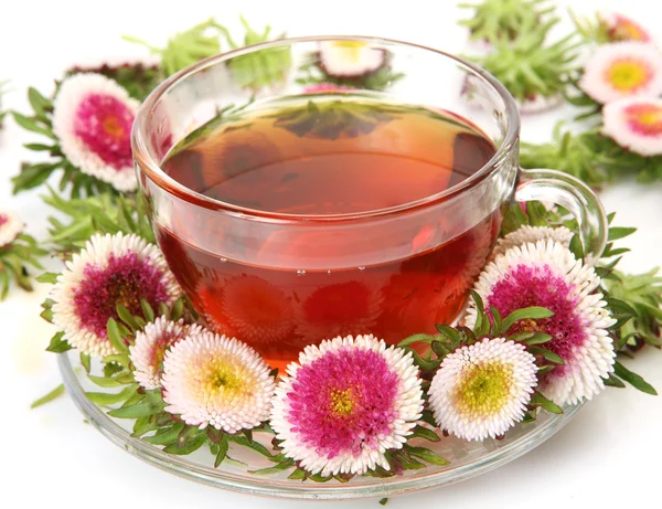 Чай і квіти — стокове фото