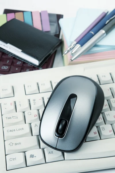 O rato de computador e o teclado — Fotografia de Stock