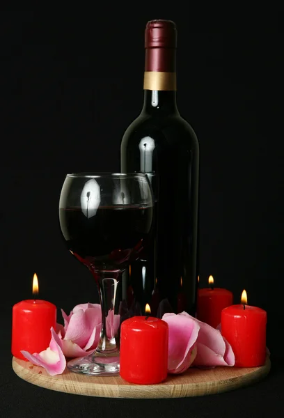Κρασί και κεριά Εικόνα Αρχείου