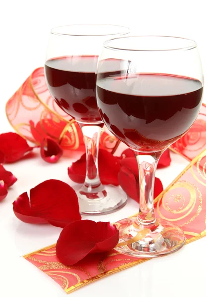 Vinho e rosas — Fotografia de Stock