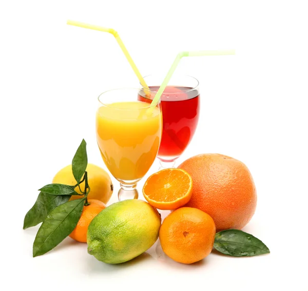 Fresh fruit and juice — Stock Photo, Image