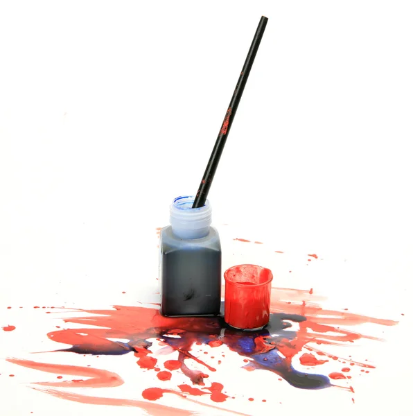 Brushes and a paint — Stock Photo, Image