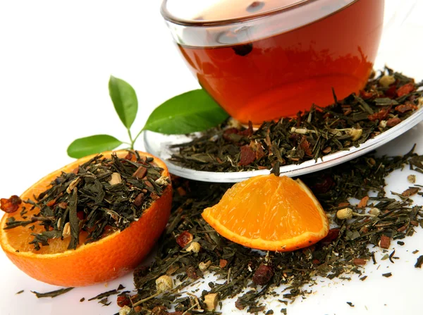 Tè e arancia — Foto Stock