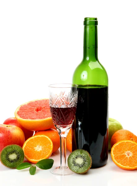 Mogen frukt och vin — Stockfoto