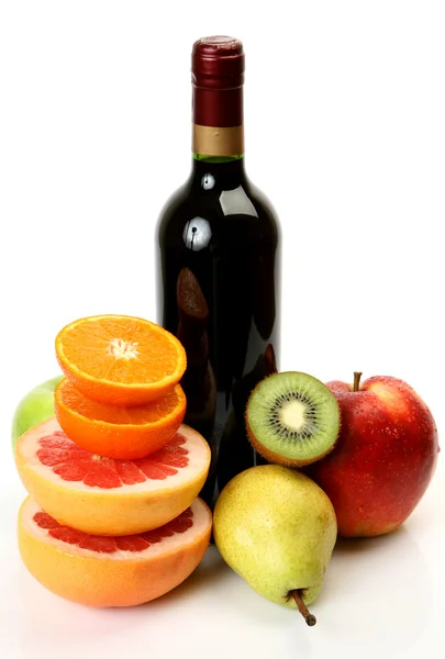 Fruits mûrs et vin Image En Vente
