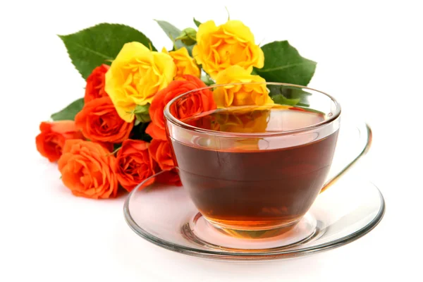 Chá e rosas Imagens Royalty-Free