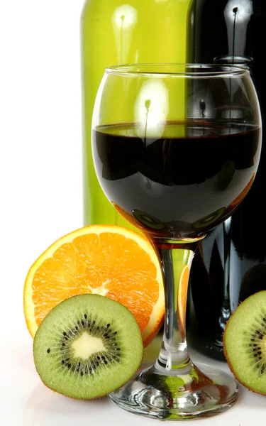 Зрізати фрукти і вино Стокова Картинка