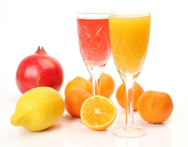 Ripe fruit and juice — Stock Photo, Image